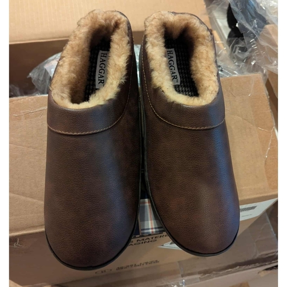 Haggar Memory Foam Men's Slippers/Houseshoes L Brown - Picture 4 of 6